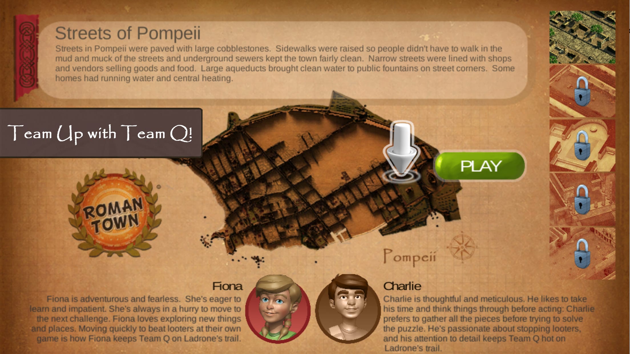 Roman Town 2- a history game for kids and students